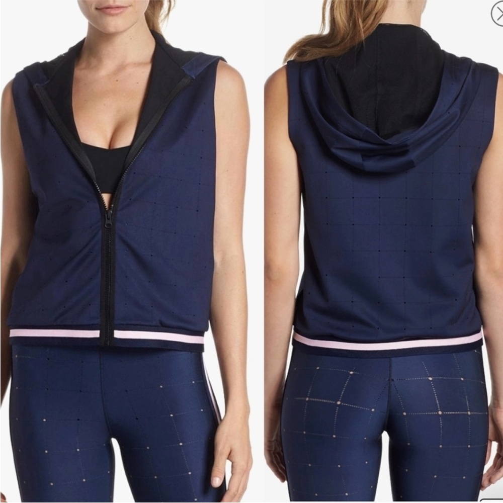 Ultracor Navy Sleeveless‎ Zip-Up Hoodie/Vest Size XS